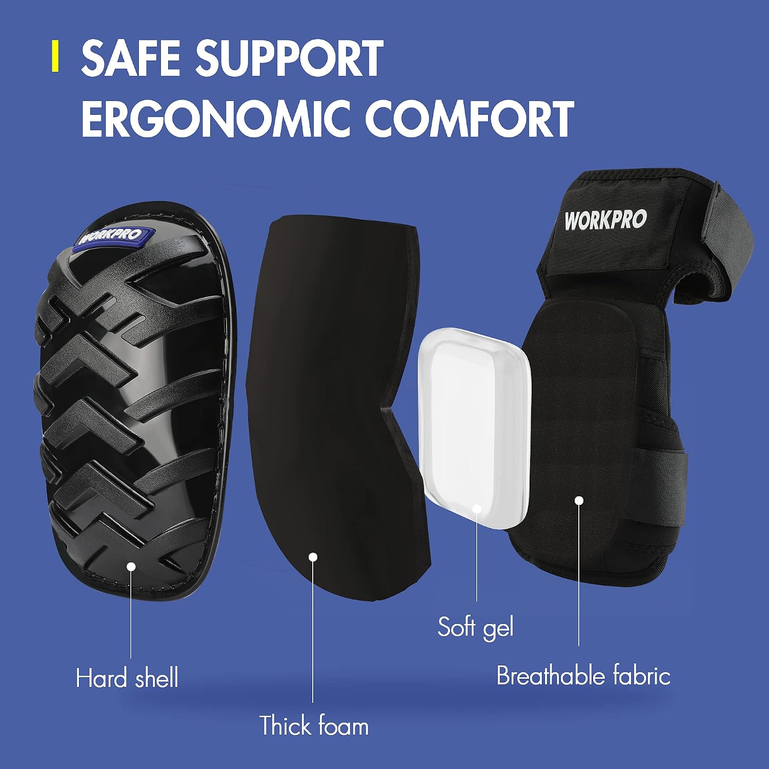 Knee Pads, Heavy Duty Gel Cushion Protector