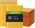 Bubble Mailers, 6 x 9 Shipping Envelopes, Self-Seal, Durable Brown Kraft Padded Envelopes, Redi-Strip Peel Off