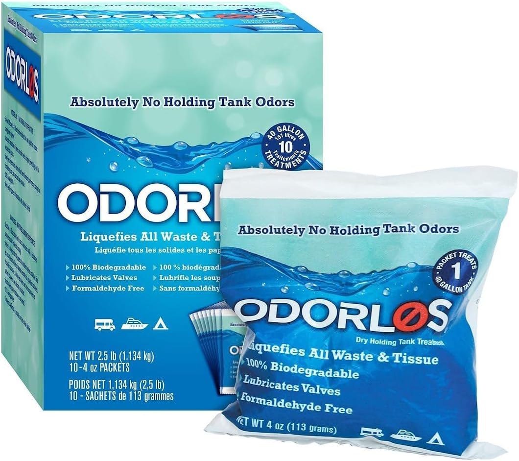 Odorlos Holding Tank Treatment - Pre-Measure Dry Pks - 10/Bx - V77011 (1)
