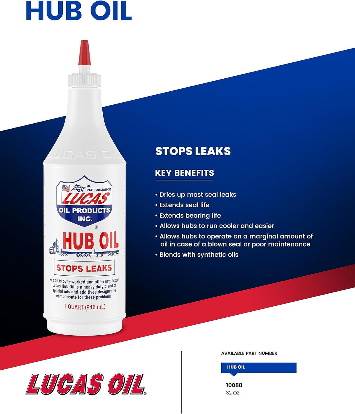 Lucas Oil 1 Qt. Hub Oil - 1 Each