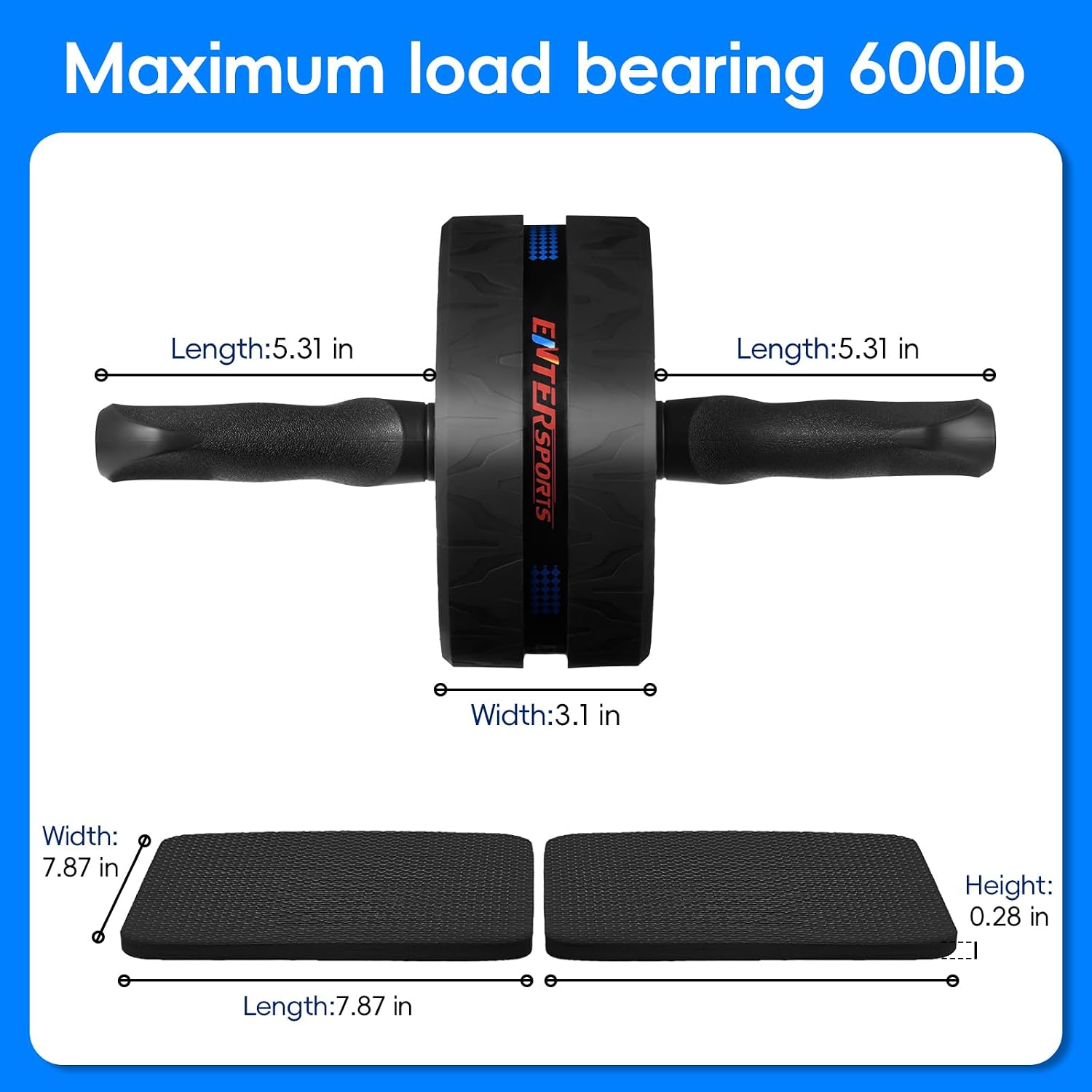 Ab Roller Wheel for Abs Workout - Abdominal Exercise Equipment with 2 Knee Pads for Home Gym, Core Strength Training