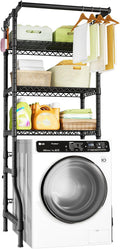 U11 Mini Over Washer and Dryer Shelves, 3 Tiers Laundry Room Storage and Organizer Standing Shelf, Metal Freestanding