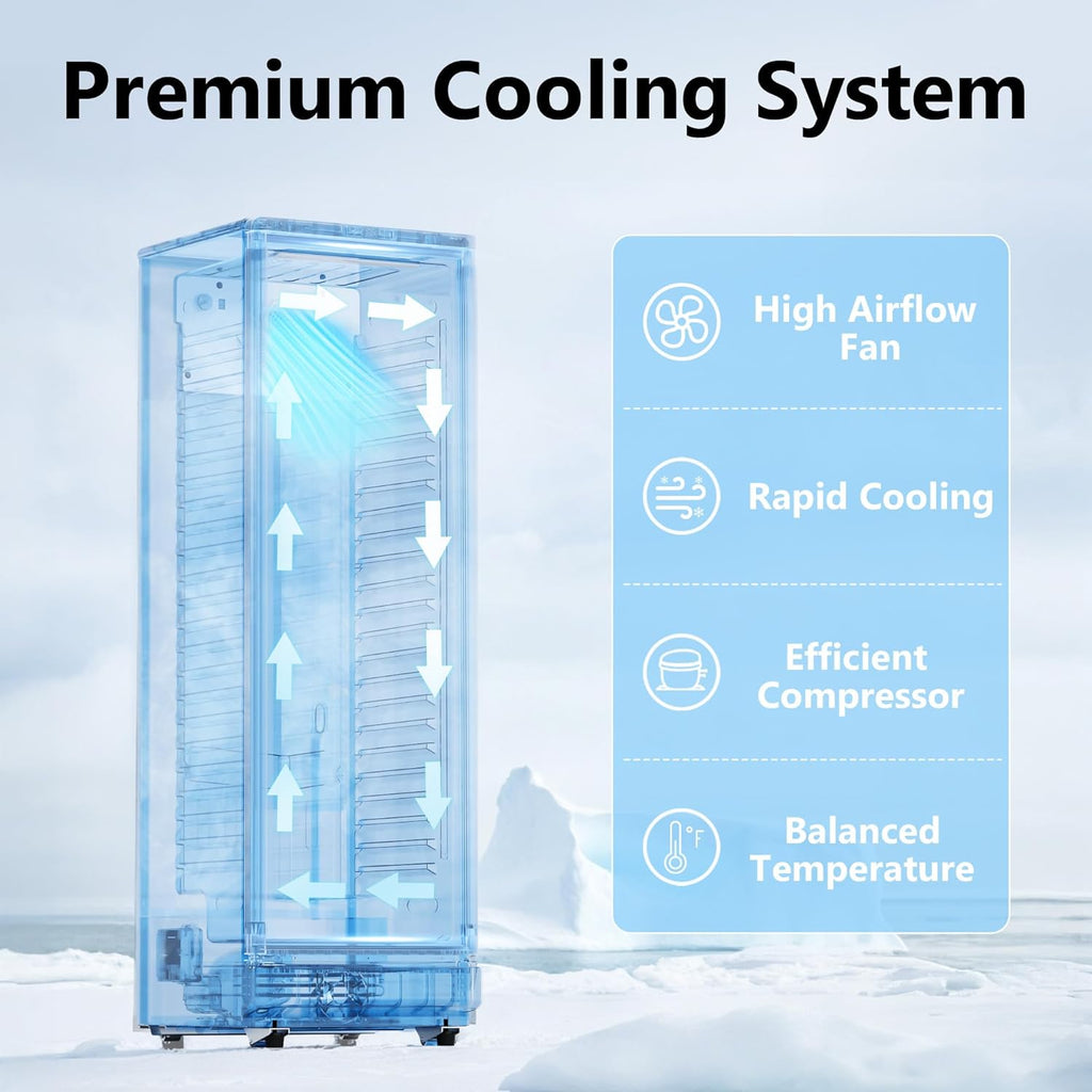 7 Cu.Ft Commercial Beverage Refrigerator with Glass Door