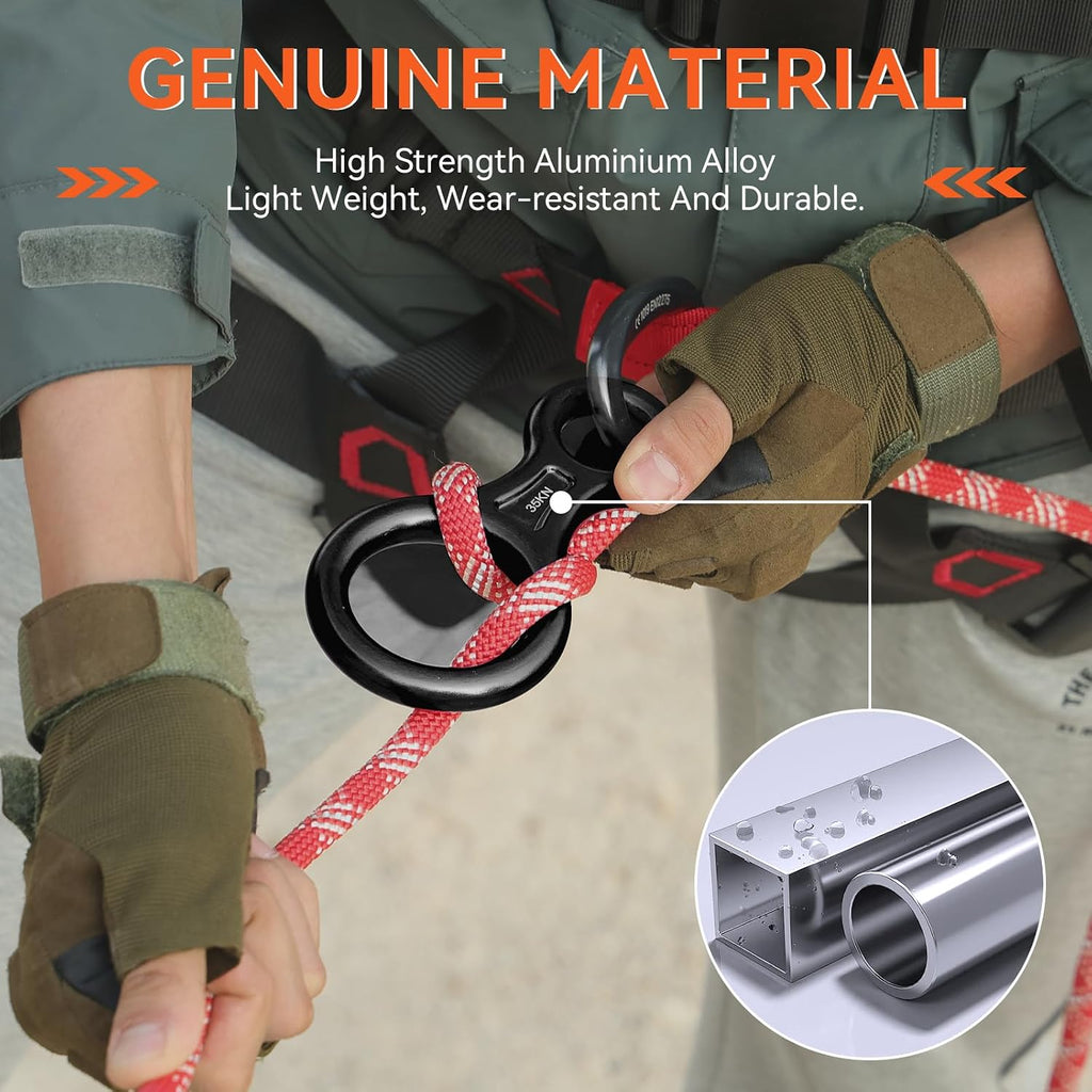 Rescue Figure 8 Descender Climbing Gear Downhill Equipment 35KN/3500kg 7075 Aluminum Alloy Rigging Plate for Climbing