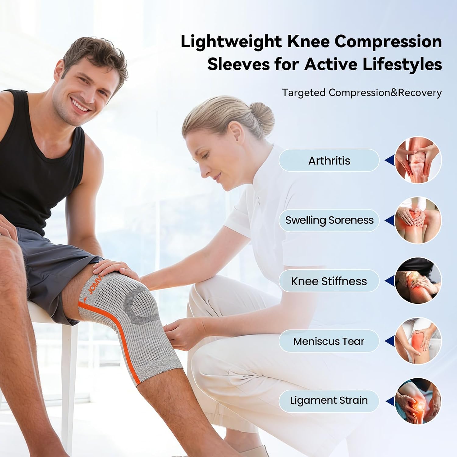 Compression Knee Brace for Arthritis Pain, Meniscus Tear, Swelling