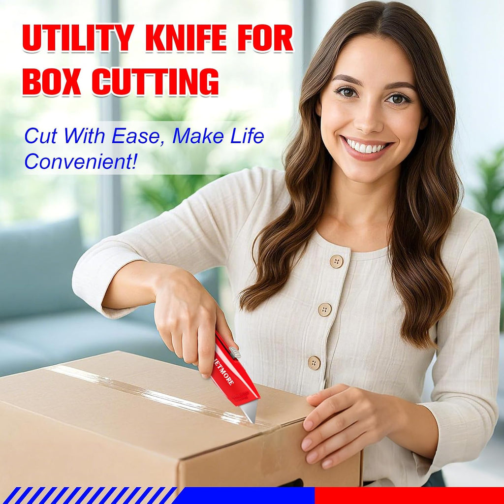 2 Pack Box Cutter Utility Knife Paper Craft Tool with 10 Blades