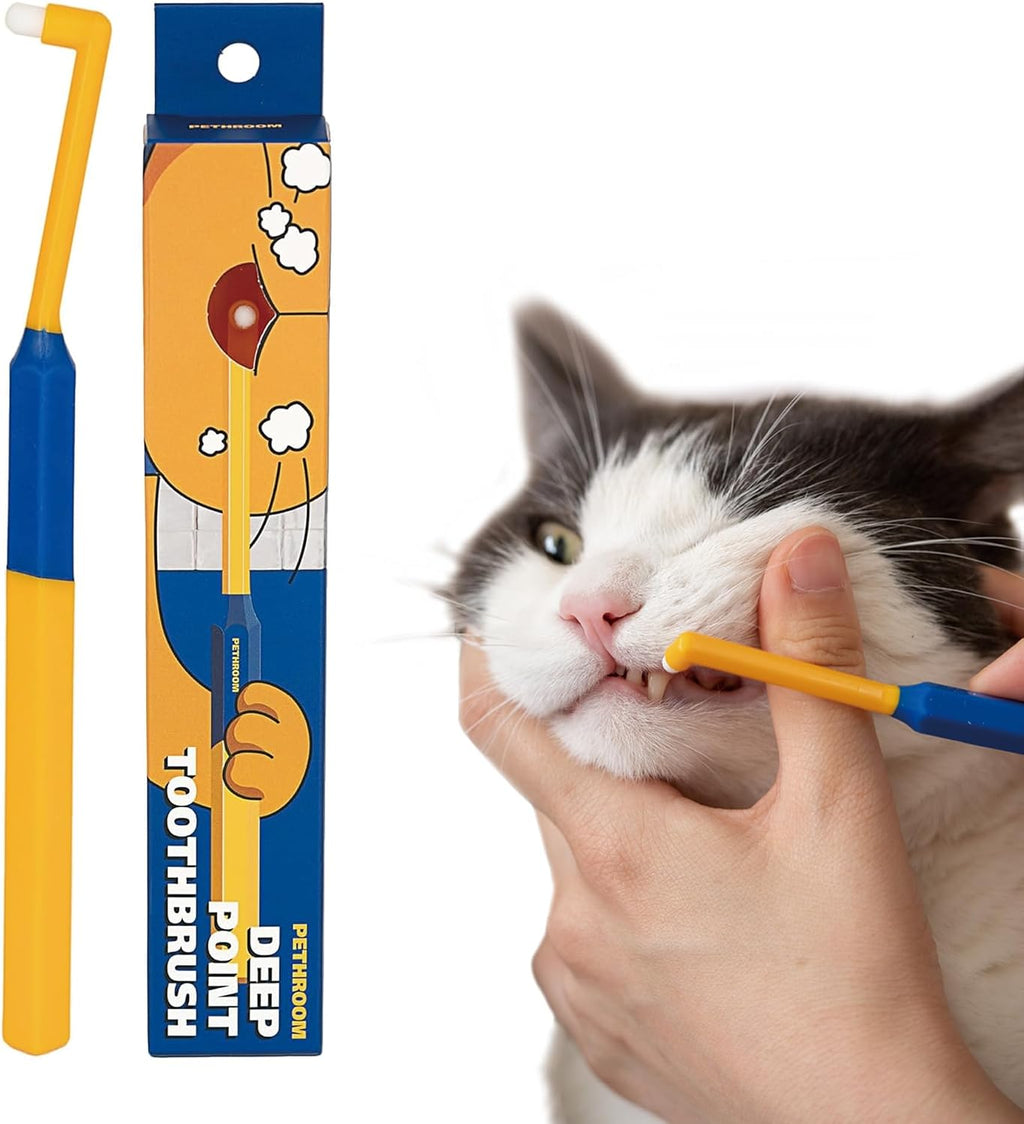 Pet Toothbrush for Cats & Dogs, 4mm Precision Head (Deep Point)