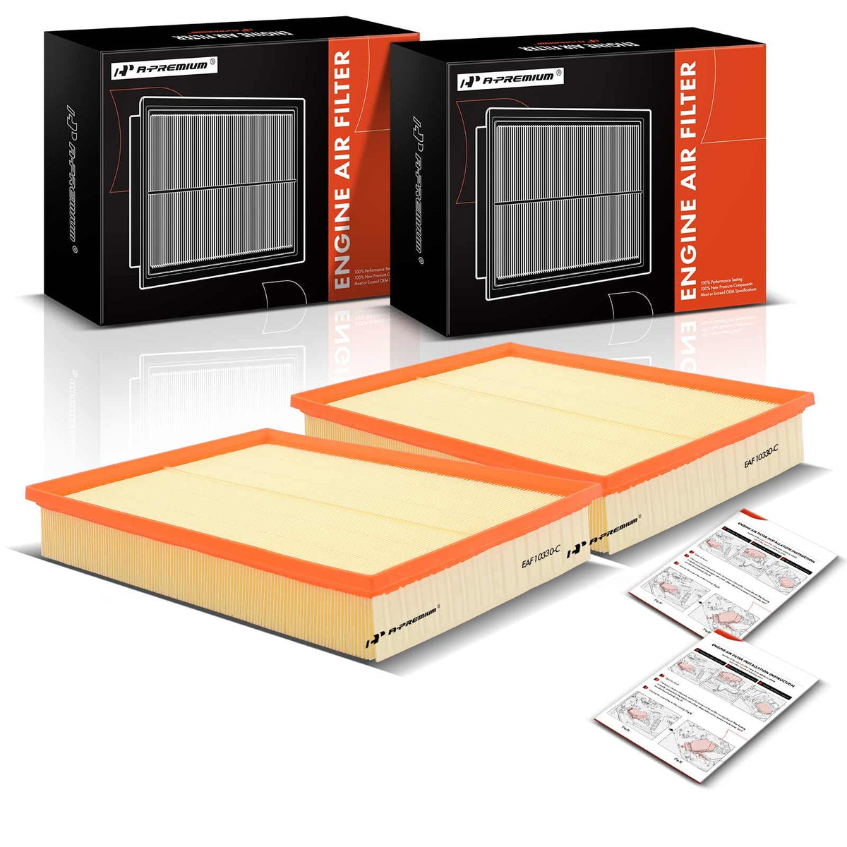 A-Premium 2-PC Engine Air Filter Compatible with Dodge & Mercedes-Benz
