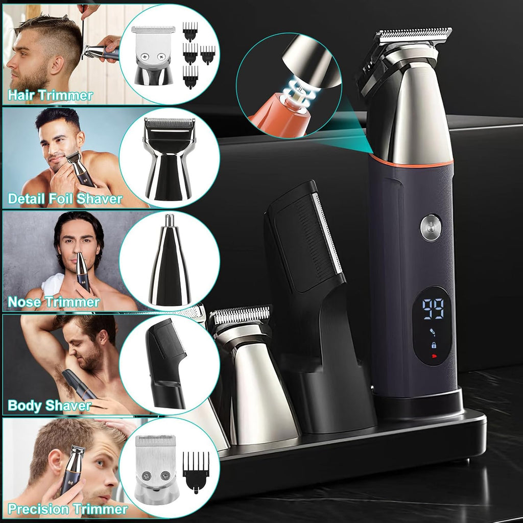 Beard Trimmer for Men, All-in-One Mens Grooming Kit Waterproof Electric Razor for Nose, Body, Face and