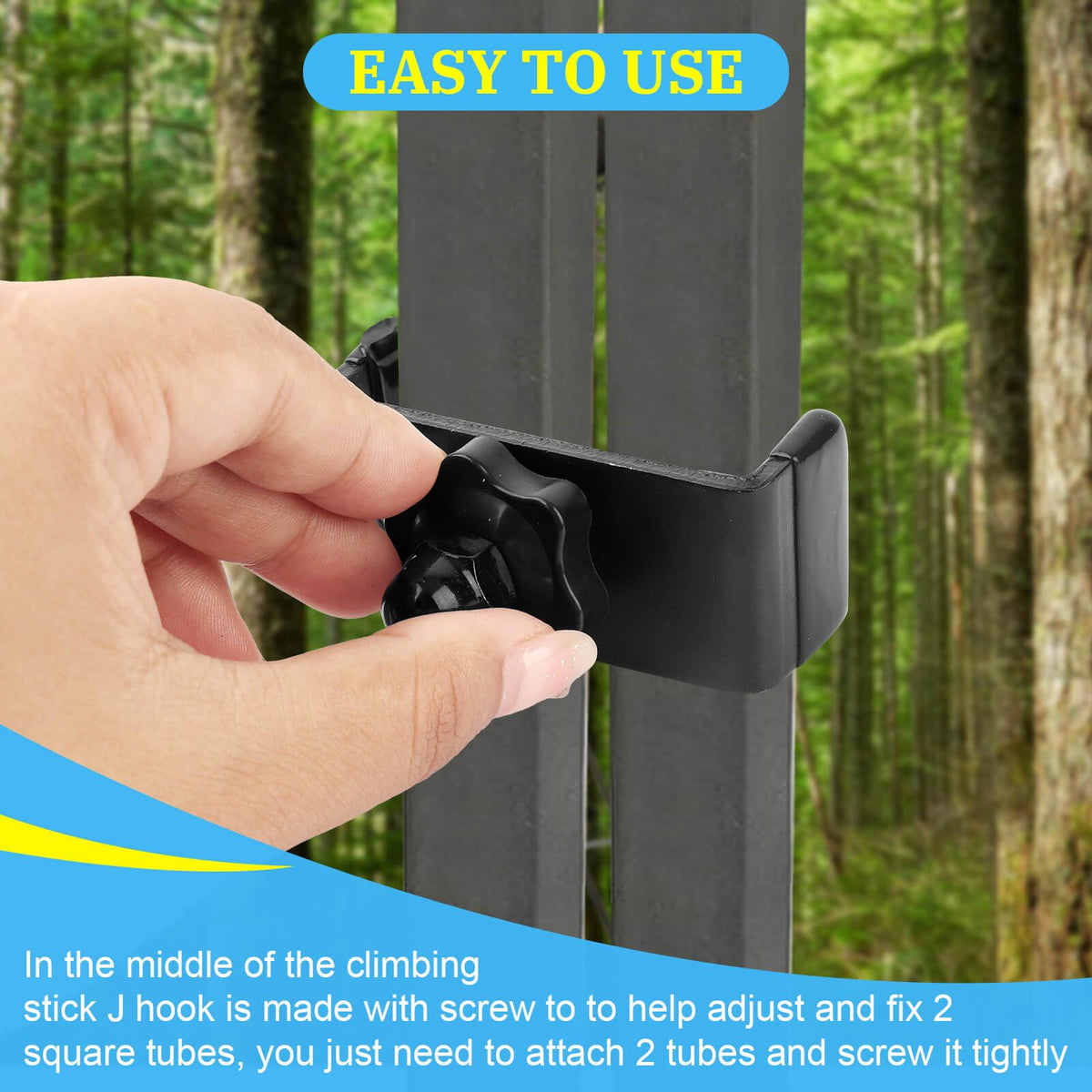 2 Pack J Hook for Attach Climbing Stick
