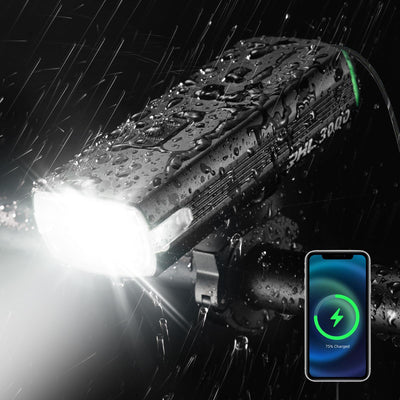 3000 Lumens Bike Lights USB-C Rechargeable Headlight for Night Riding