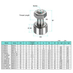 uxcell Cam Follower Track Runner Bearings CF24-1/KRV72 X Needle Roller Stud Track Bearing, 72mm Roller Diameter, M24 Stud Type for Machine Tool Guide Rail (Hexagon Socket)