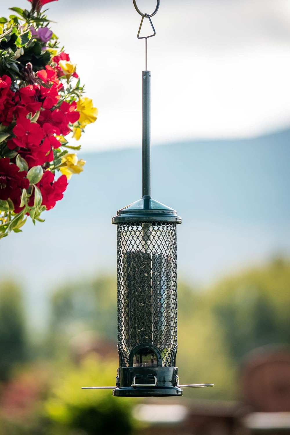 Squirrel Buster Mini Squirrel-Proof Bird Feeder for Wild Birds – 4 Metal Perches, 1 lb Seed Capacity, Chew-Proof