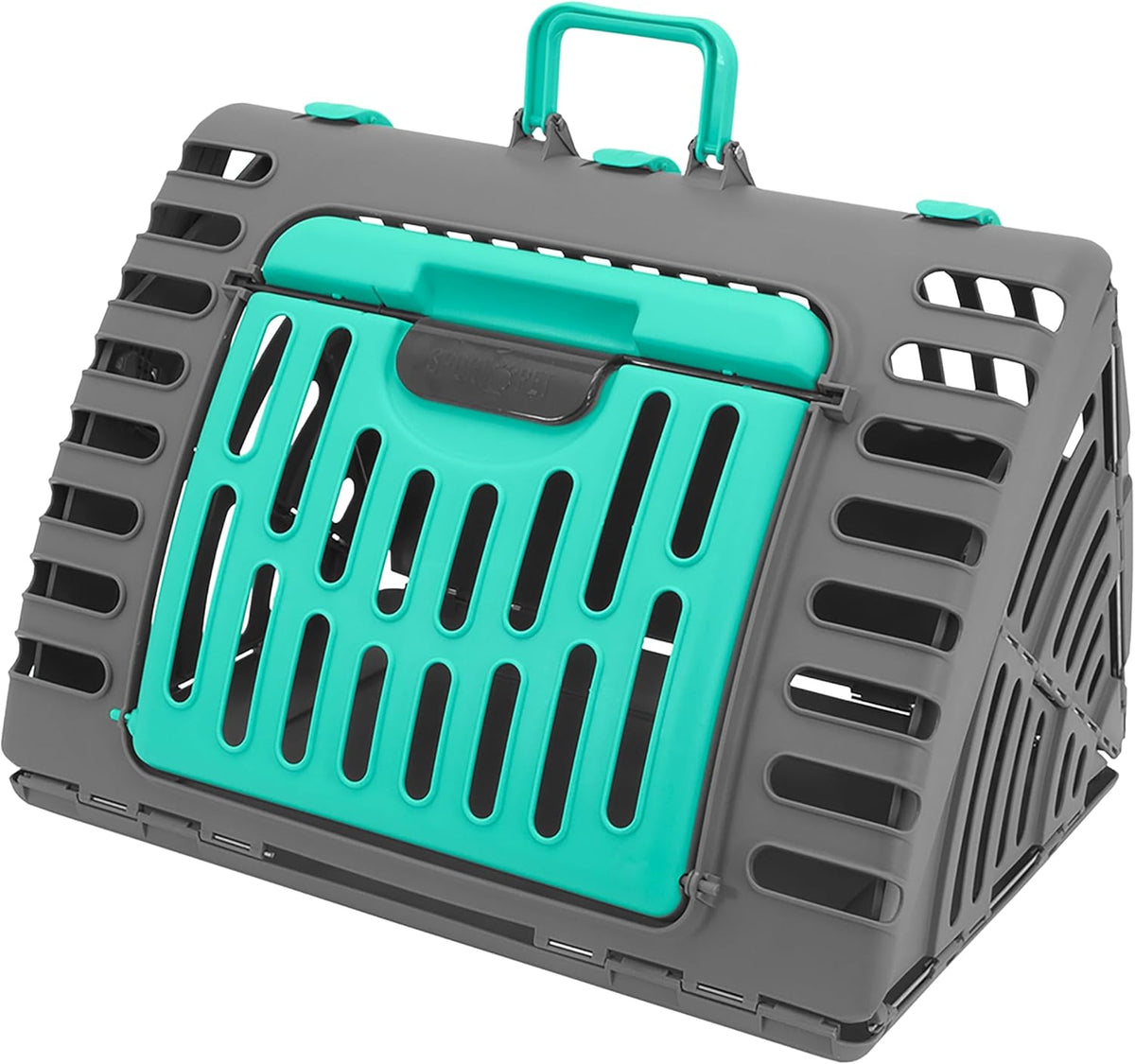 SportPet X-Large Hard-Sided Travel Cat Carrier - Cat Carrier with Patented Wide Side-Opening Door, Foldable Portable