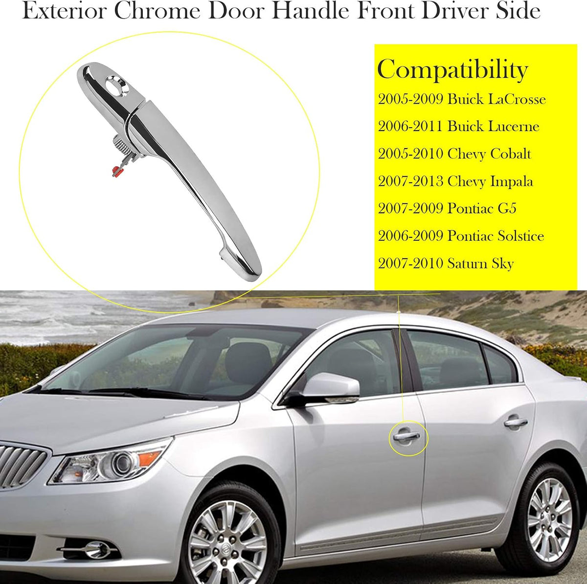 Exterior Front Driver Door Handle for Buick Lucerne Lacrosse Chevy Impala