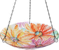 Hanging Bird Bath Outdoor Glass Bird Baths Feeder for Garden Decor