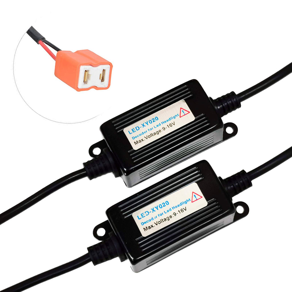 SOCAL-LED LIGHTING H7 LED Decoder Upgraded Strong Canbus Error Code Warning Canceller Anti Flicker Relay Adapter, Pack of 2
