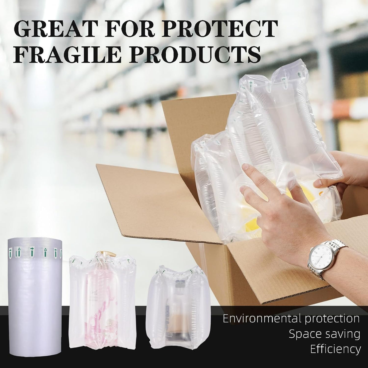 200 Count Packing Air Pillows for Shipping Supplies Box Filler Alternative to Packing Peanuts for Size 3.54" x