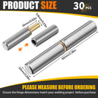30 Pcs 2.5 Inch Weld on Hinges Barrel Bullet Weldable Hinges