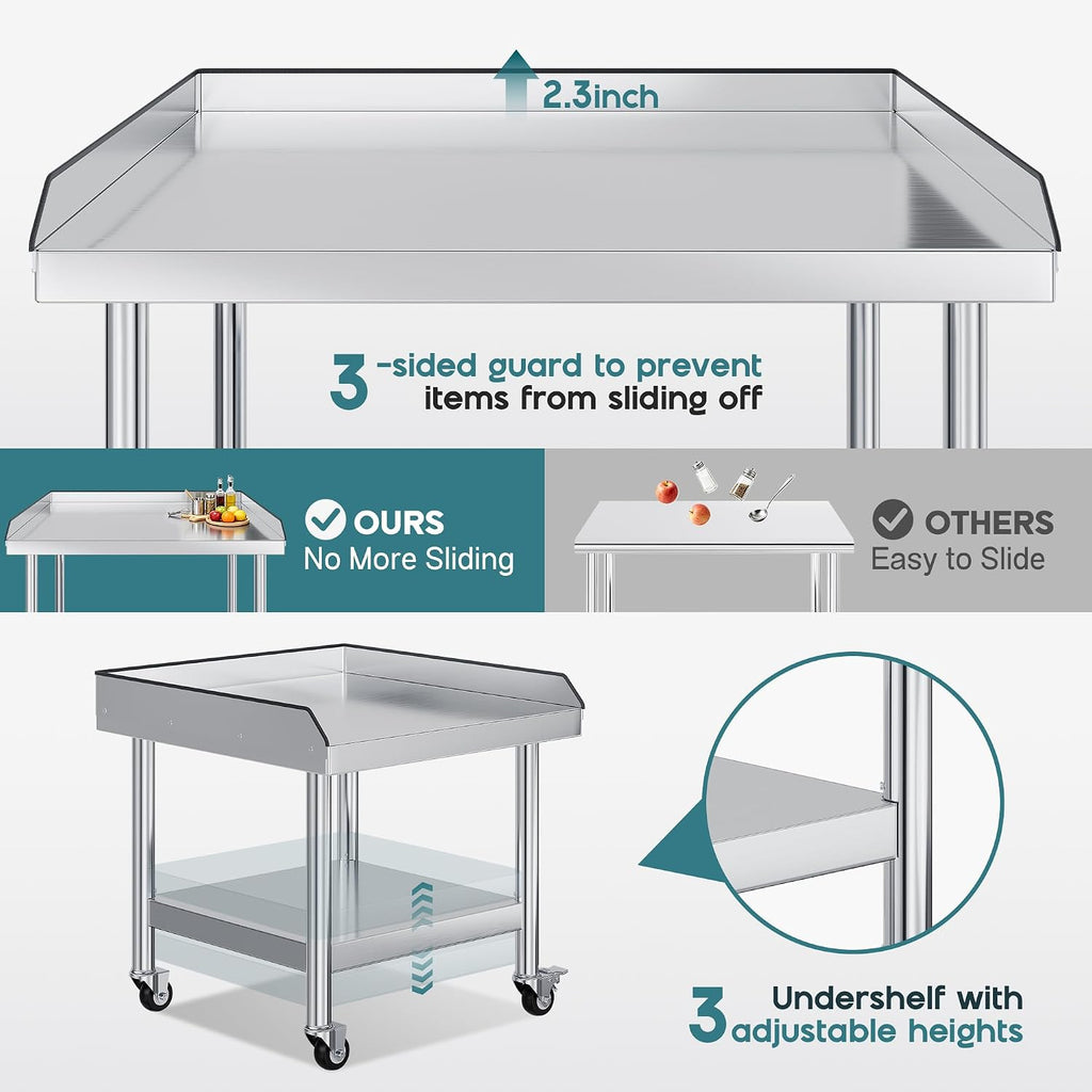 25-Inch Stainless Steel Equipment Grill Stand Table