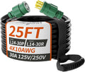 25FT 30 Amp Generator Cord 4 Prong, 10AWG 125/250V 3750/7500W STW | NEMA L14-30P/L14-30R Twist Lock Generator