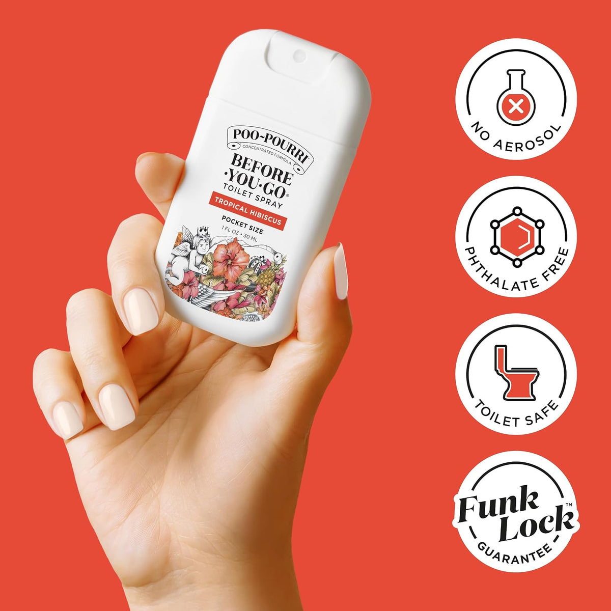 Before-You-Go Pocket Toilet Spray, Tropical Hibiscus, 1 Fl Oz