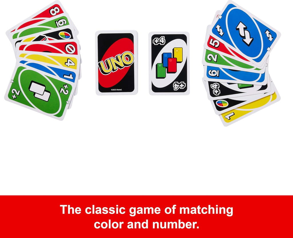 Mattel Games UNO Card Game for Kid, Adult & Family Nights & Parties, Travel & Vacations, Color Blind Accessible &