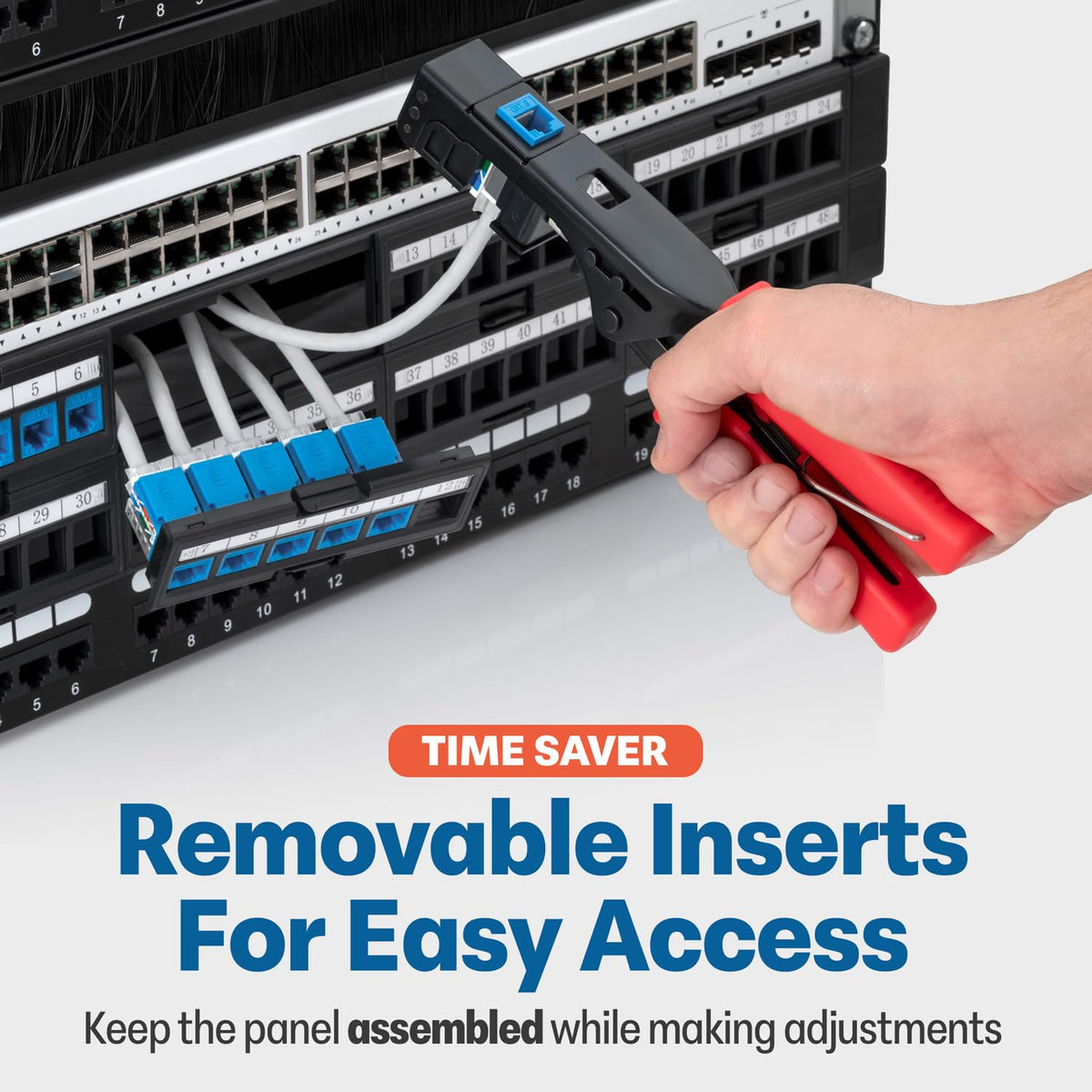 Everest 24 Port Keystone Patch Panel (1-Pack) - Removable 6-Port Panels