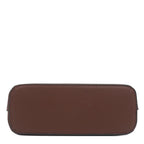 Saffiano Small Dome Crossbody bag with Chain Strap (Coffee)