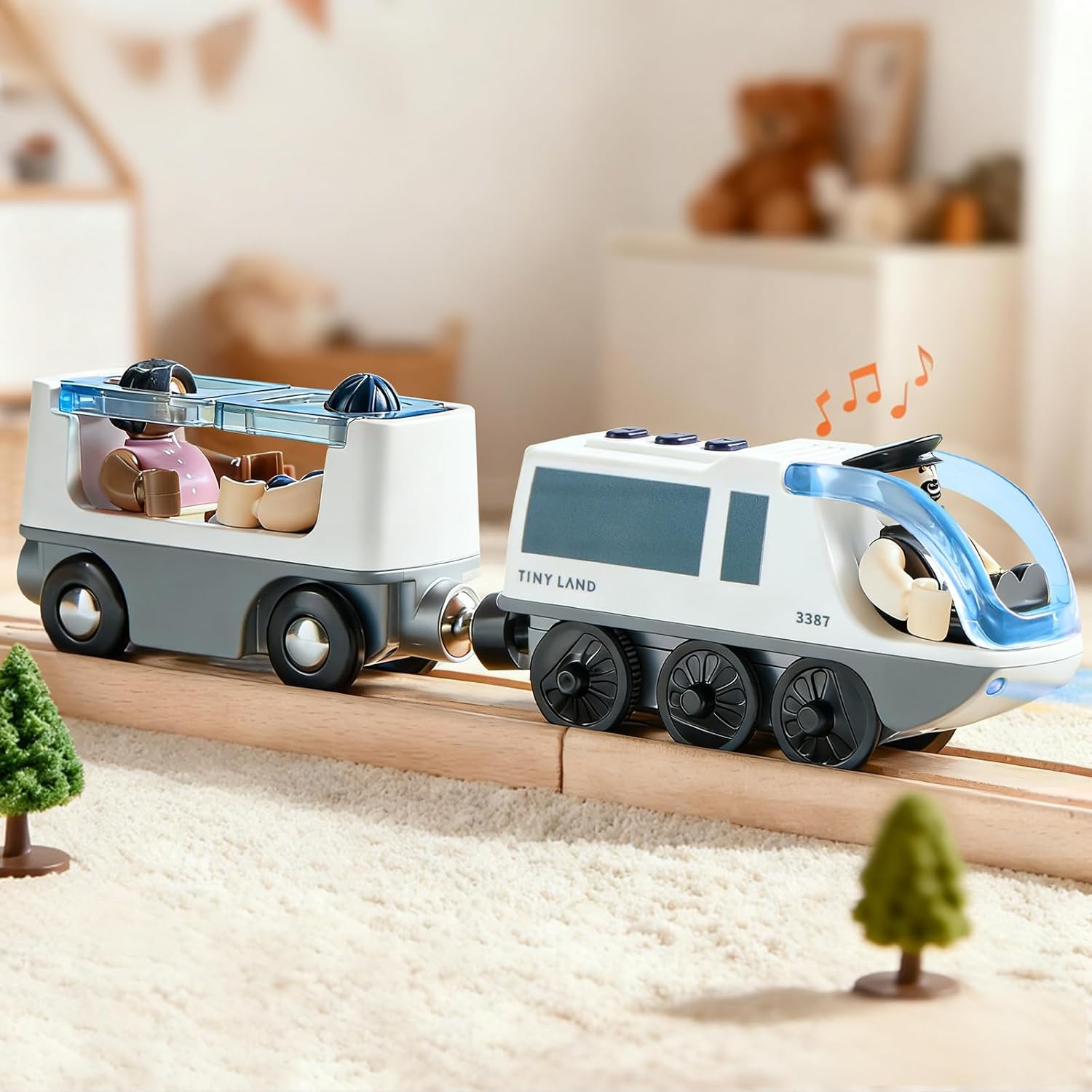 Battery Operated Action Locomotive Train for Track Set | Powerful Engine Bullet Train Set Compatible with Major Brand