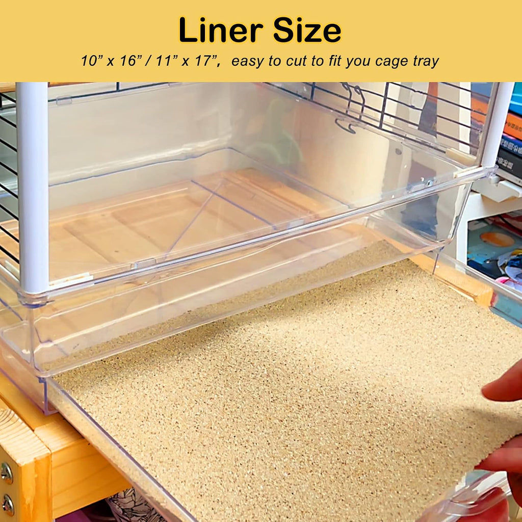 Bird Cage Liners 16 x 10in, 12-Pack, Disposable Gravel Paper Sheets