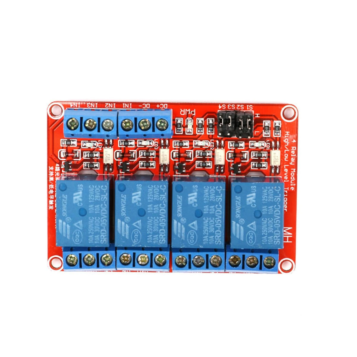 5V 4-Channel Relay Module with Optocoupler Isolation, Supports High and Low Level Trigger, Compatible with Arduino and Raspberry Pi for DIY Electronics Projects