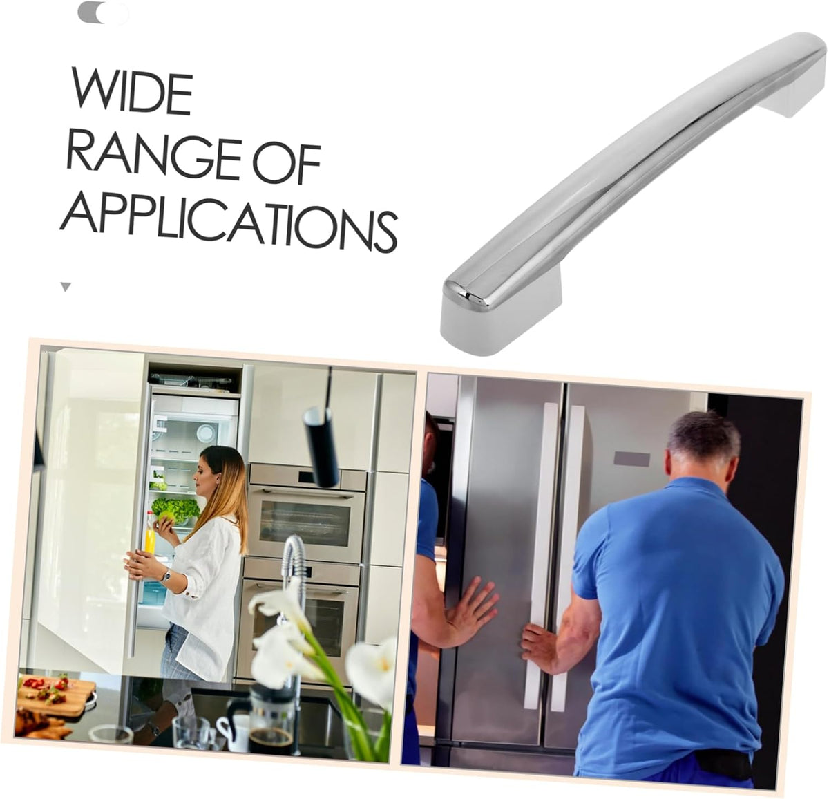 STOBAZA Refrigerator Door Handle Replacement Silver Plastic for Freezer
