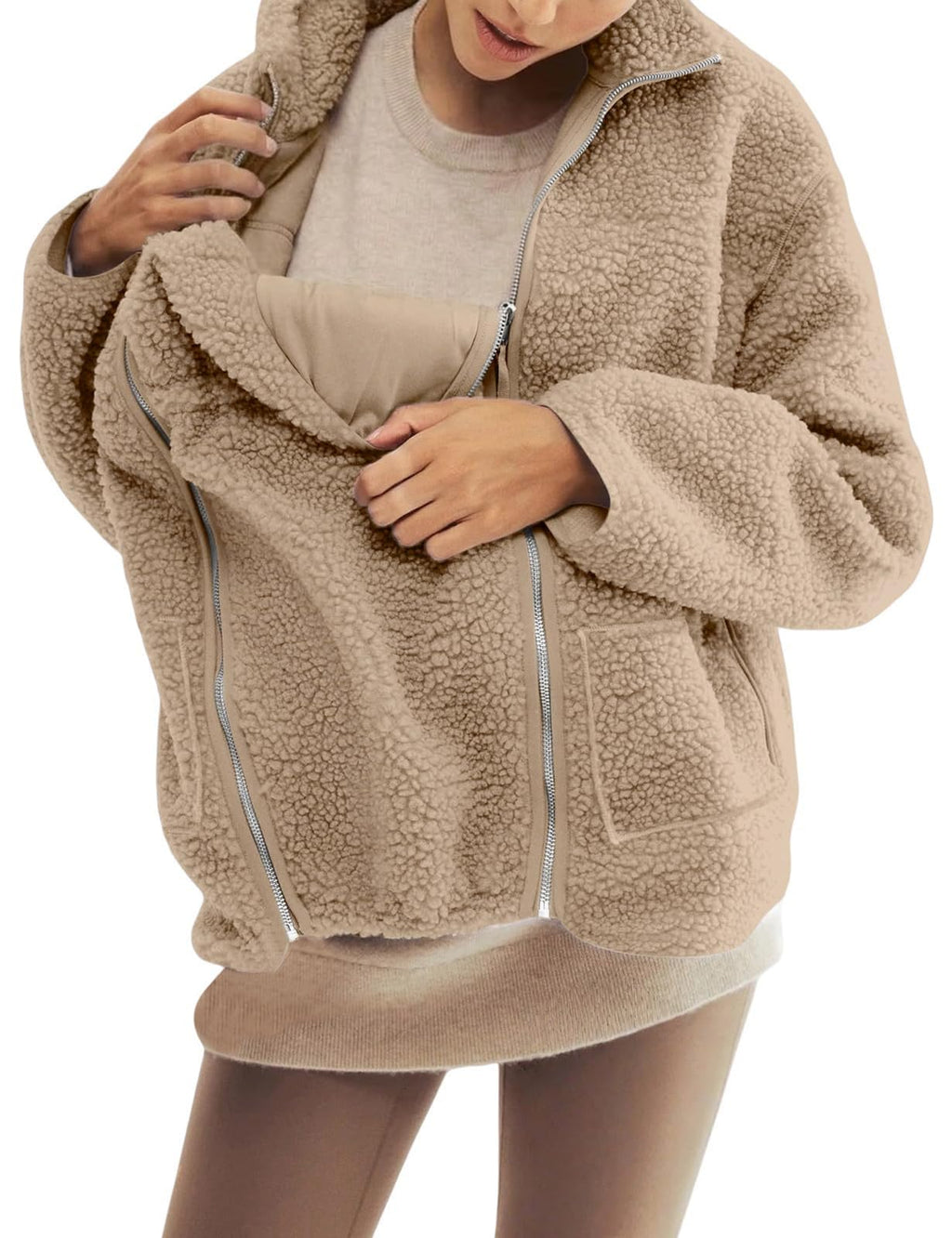 Maternity Winter Coat Fall Jacket Fleece Mom Pregnancy Coats KKM