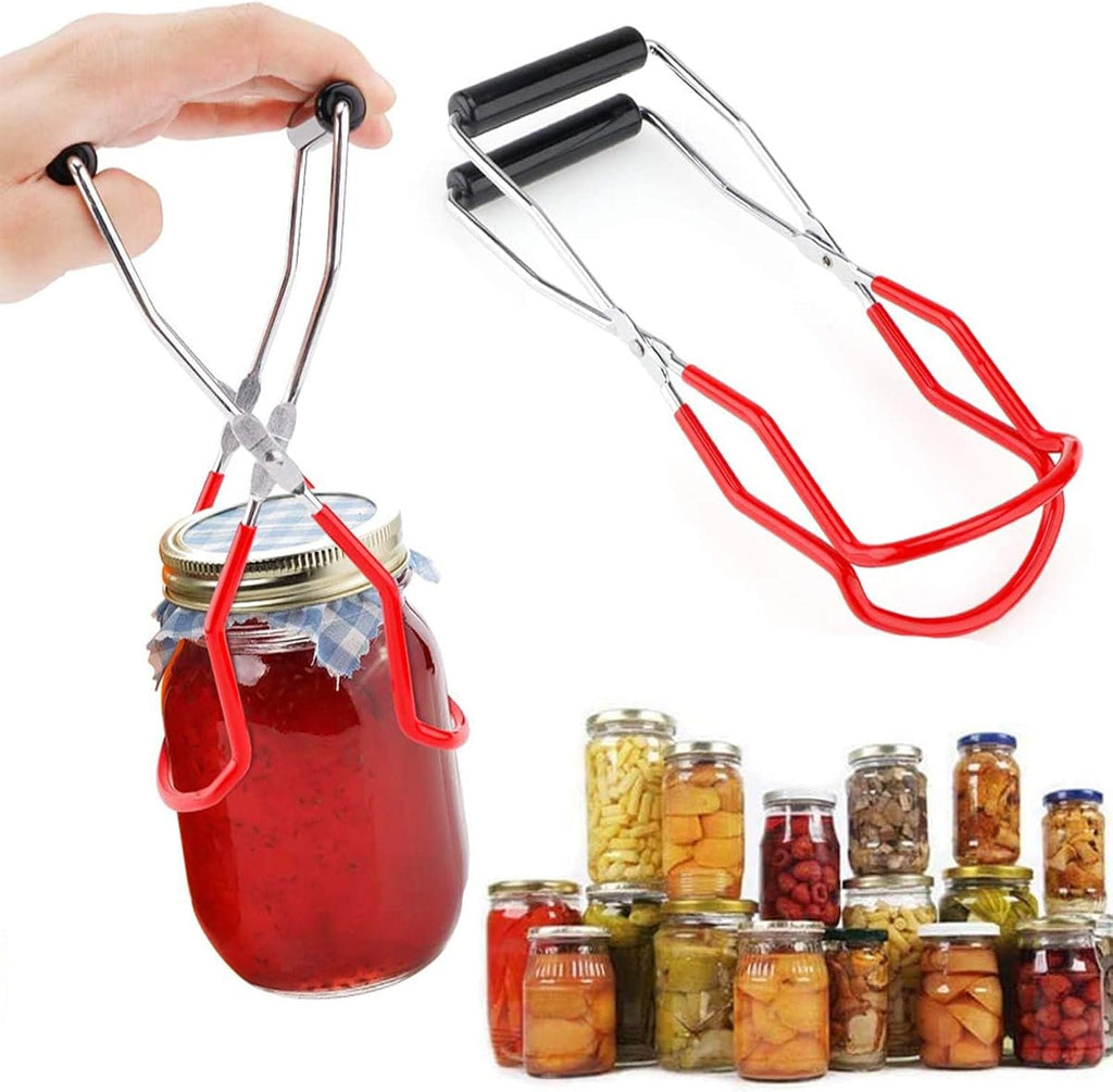 Canning Jar Lifter Tongs - Stainless Steel Jar Lifter with Rubber Grips