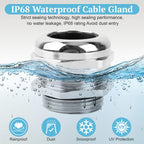 1" NPT Nickel-Plated Copper Waterproof Cable Gland - 2 Pack