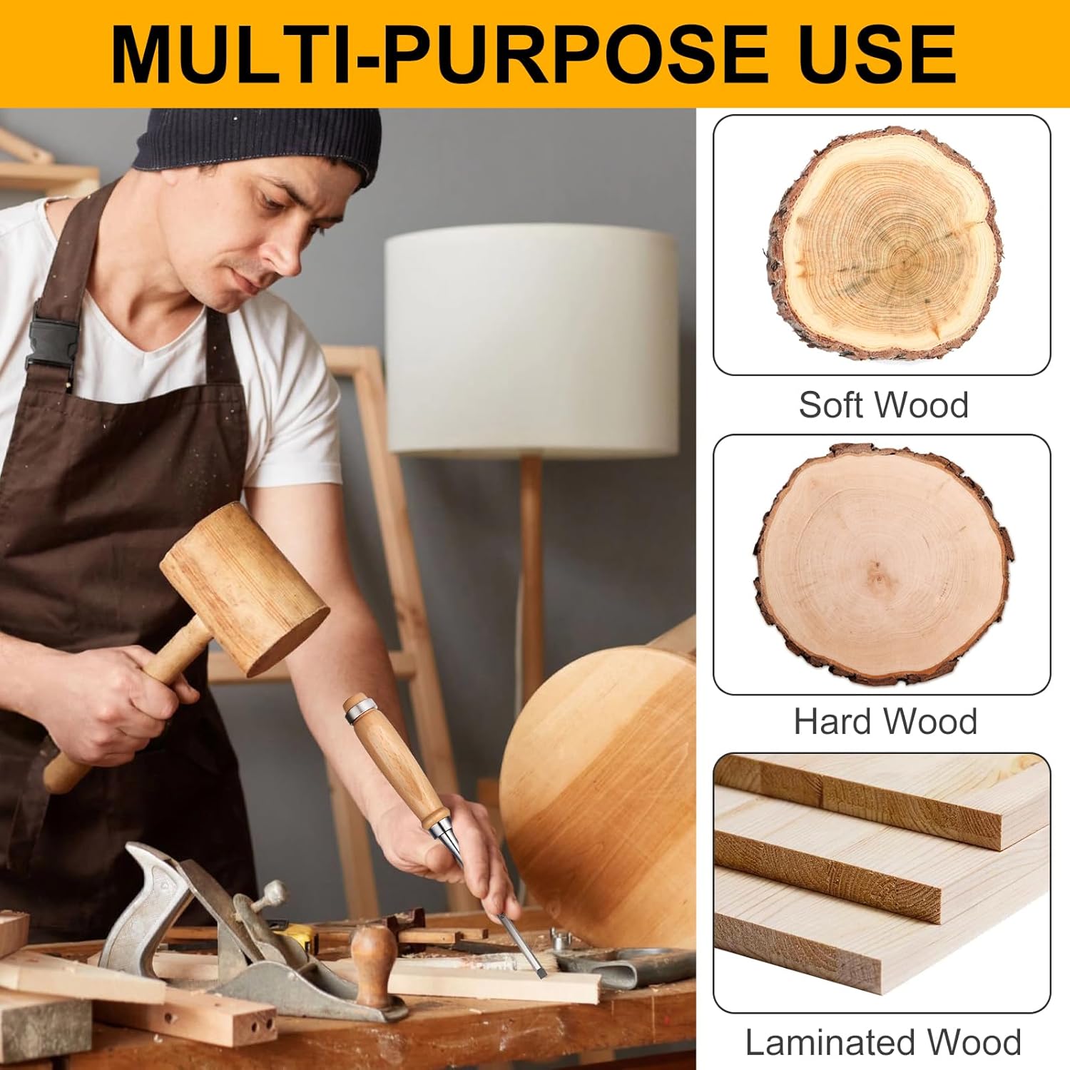 4 Piece Wood Chisel, Wood Woodworking Tools Set, Bevel Edge Chisels Sets | Wood Chisel Set Suitable for Mortising Can