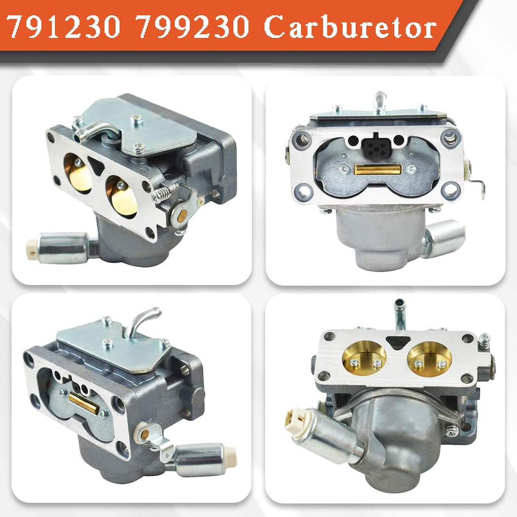 labwork 791230 Carburetor Carb with Gasket Kit Replacement for V-Twin 4 Cycle 20HP 21HP 23HP 24HP 25HP Vertical Engines Replacement for 799230 699709 499804 MIA10632 Silver