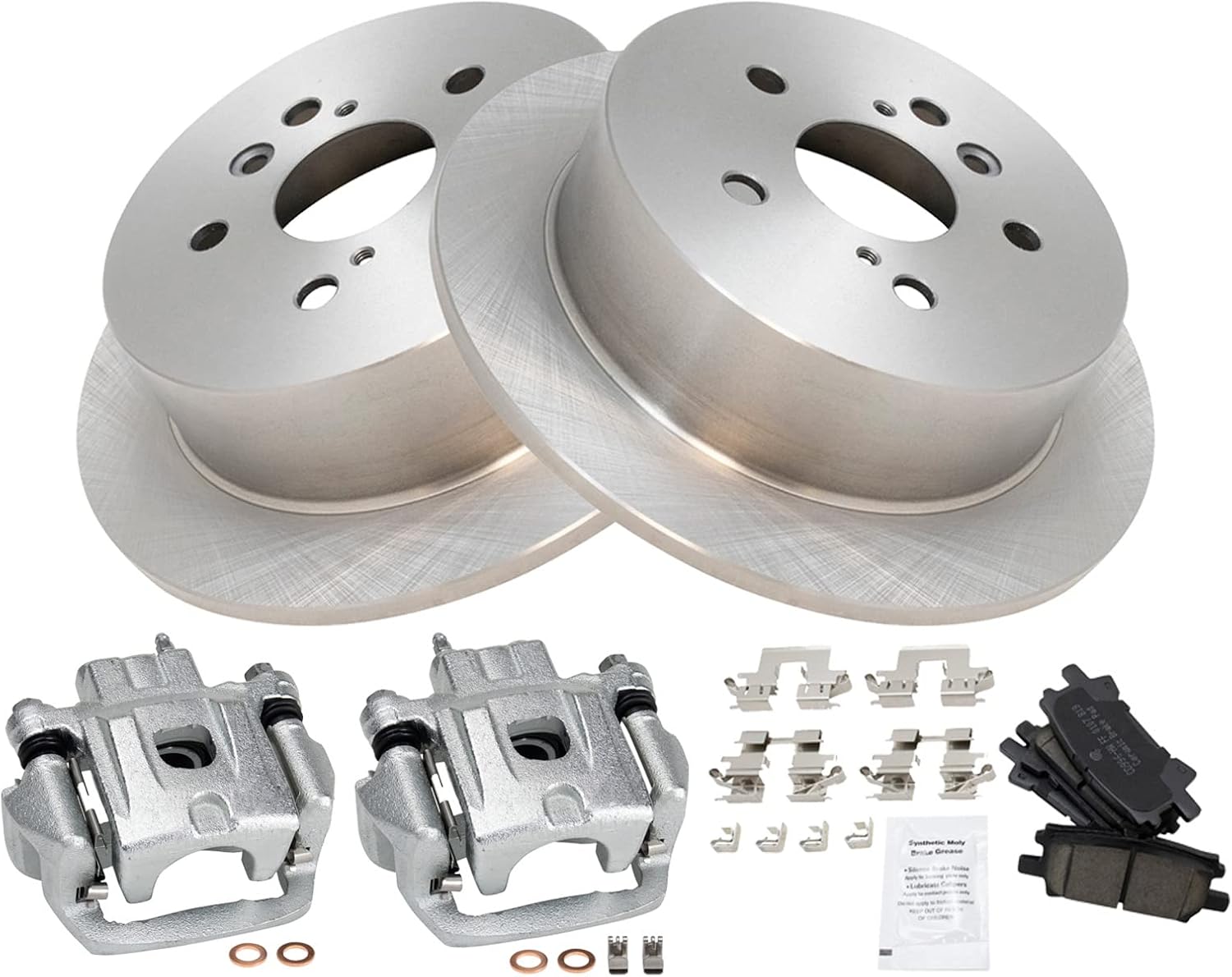 Rear Brake Pad and Rotor Set Ceramic Solid Rotors Calipers Compatible with 2004-2006 Lexus RX330 2007-2009 RX350
