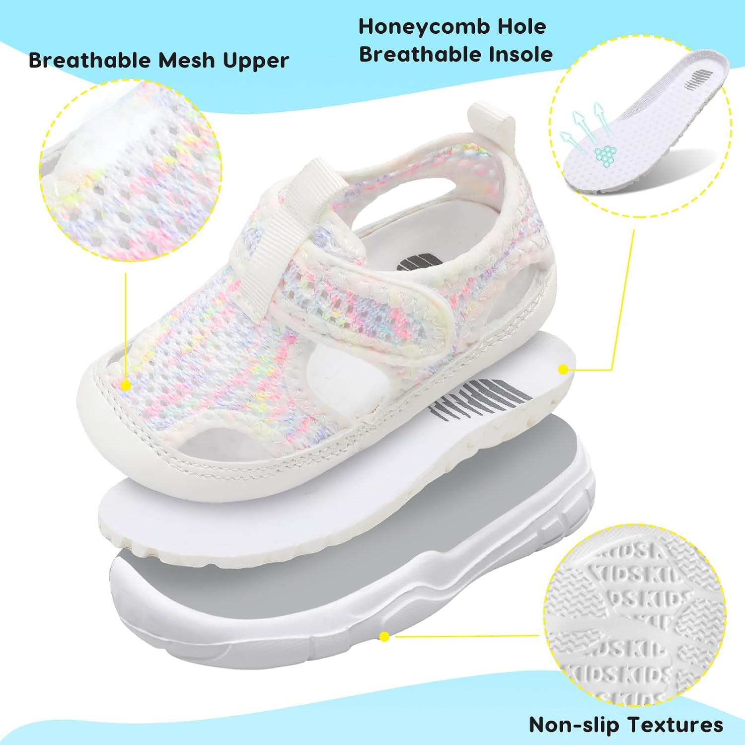 Kids Water Shoes Boys Girls Barefoot Aqua Socks for Swim Surf Pool Beach Sport Lightweight Breathable Sandal Athletic