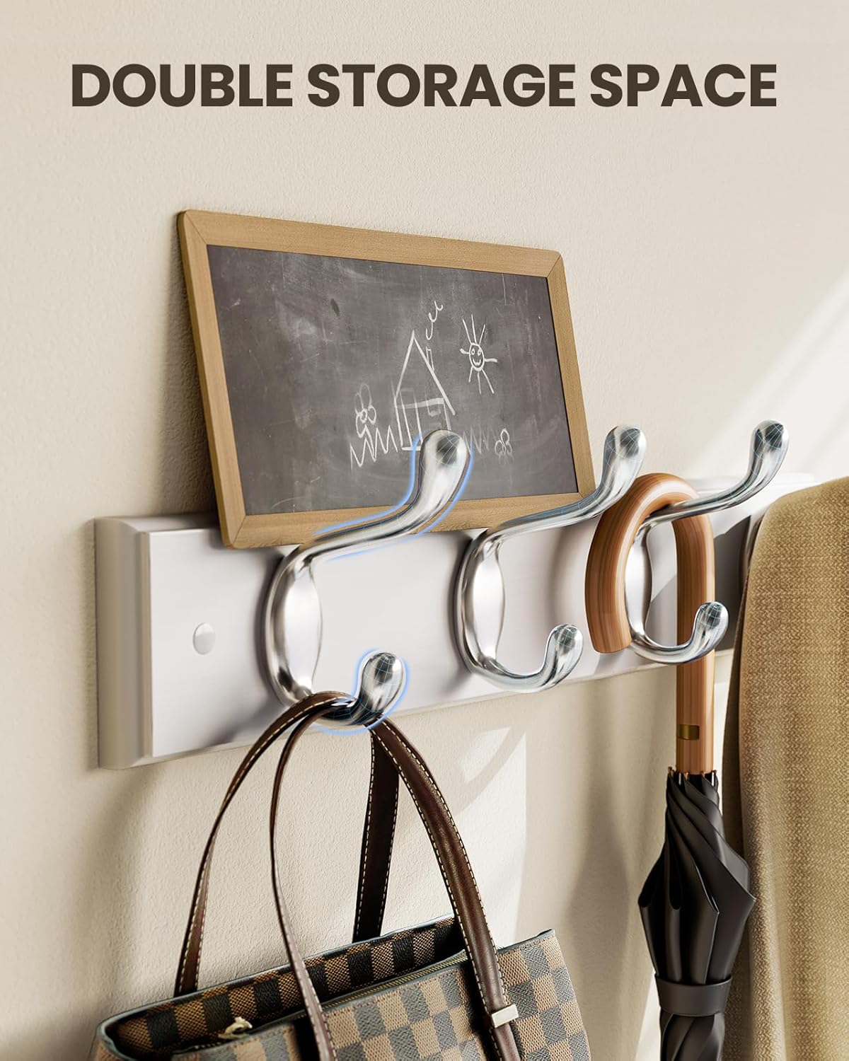 Coat Rack Wall Mount 2 Pack, Coat Hooks Wall Hooks Coat Hangers for Wall, Hat Racks Hooks for Hanging Coats Wall