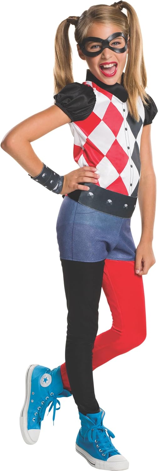 DC Superhero Girls: Harley Quinn Costume for Kids, Girl's Medium