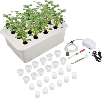 Hydroponic System Growing Kit with Air Pump 12 Holes Soilless | Cultivation Grow Box Garden Cabinet Box for Herbs