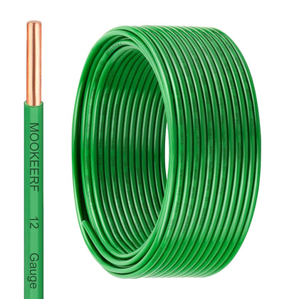 THHN Wire 12 Gauge 50FT - OFC Solid Copper 10 AWG Electrical Building Wire 600V with Nylon Jacket and PVC Insulation