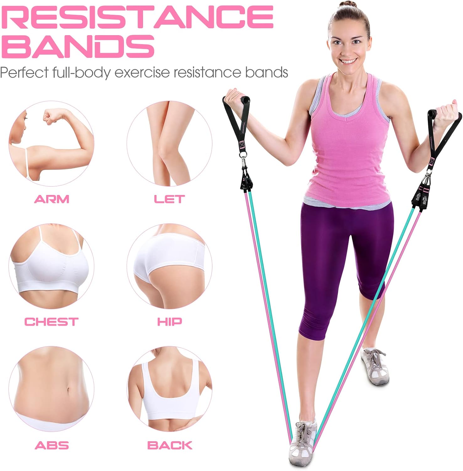 Resistance Bands for Working Out, 150LBS Exercise Bands, Workout Bands, Resistance Bands Set with Handles for Men