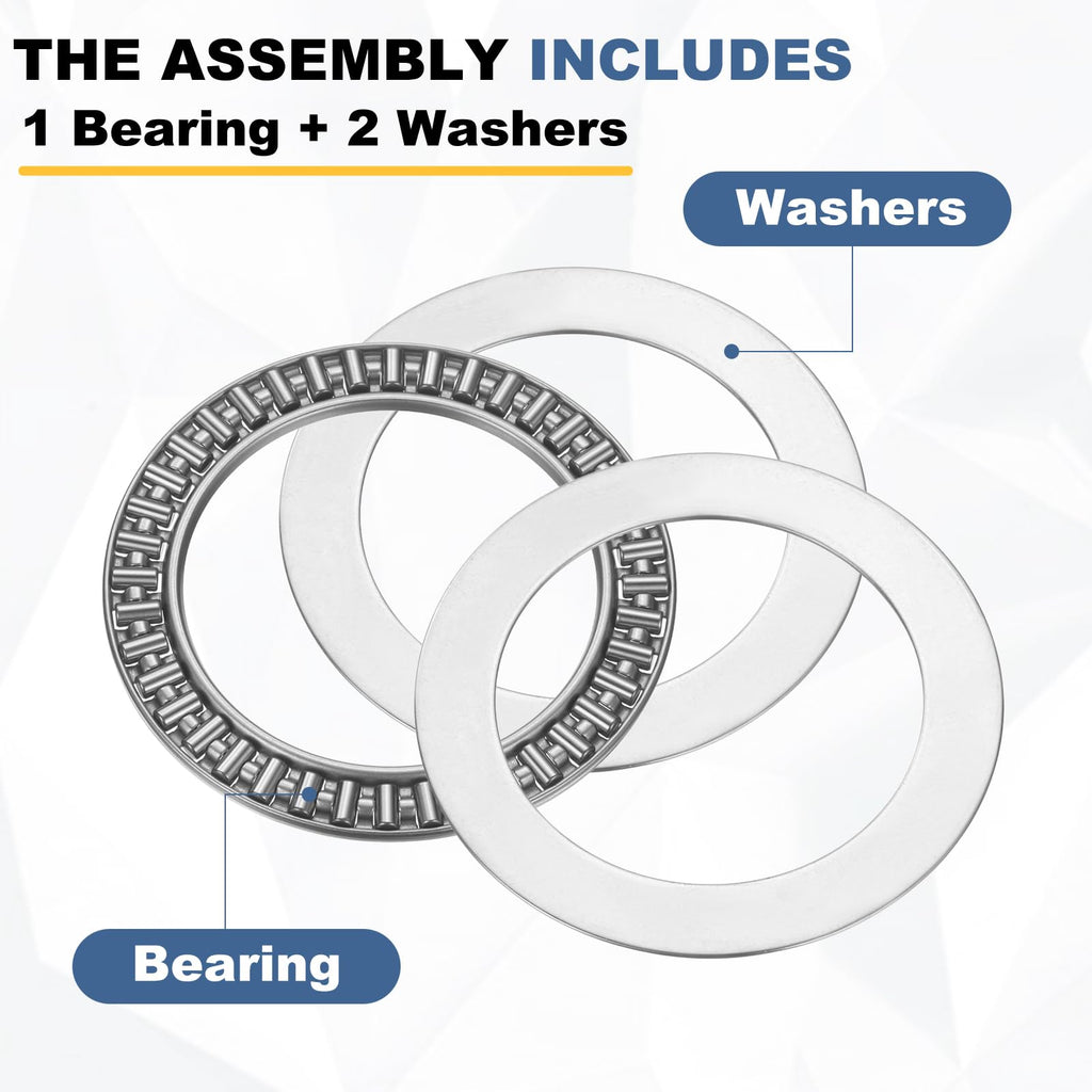 uxcell 2 Sets AXK5070 Thrust Needle Roller Bearings with Washers, ID 50mm