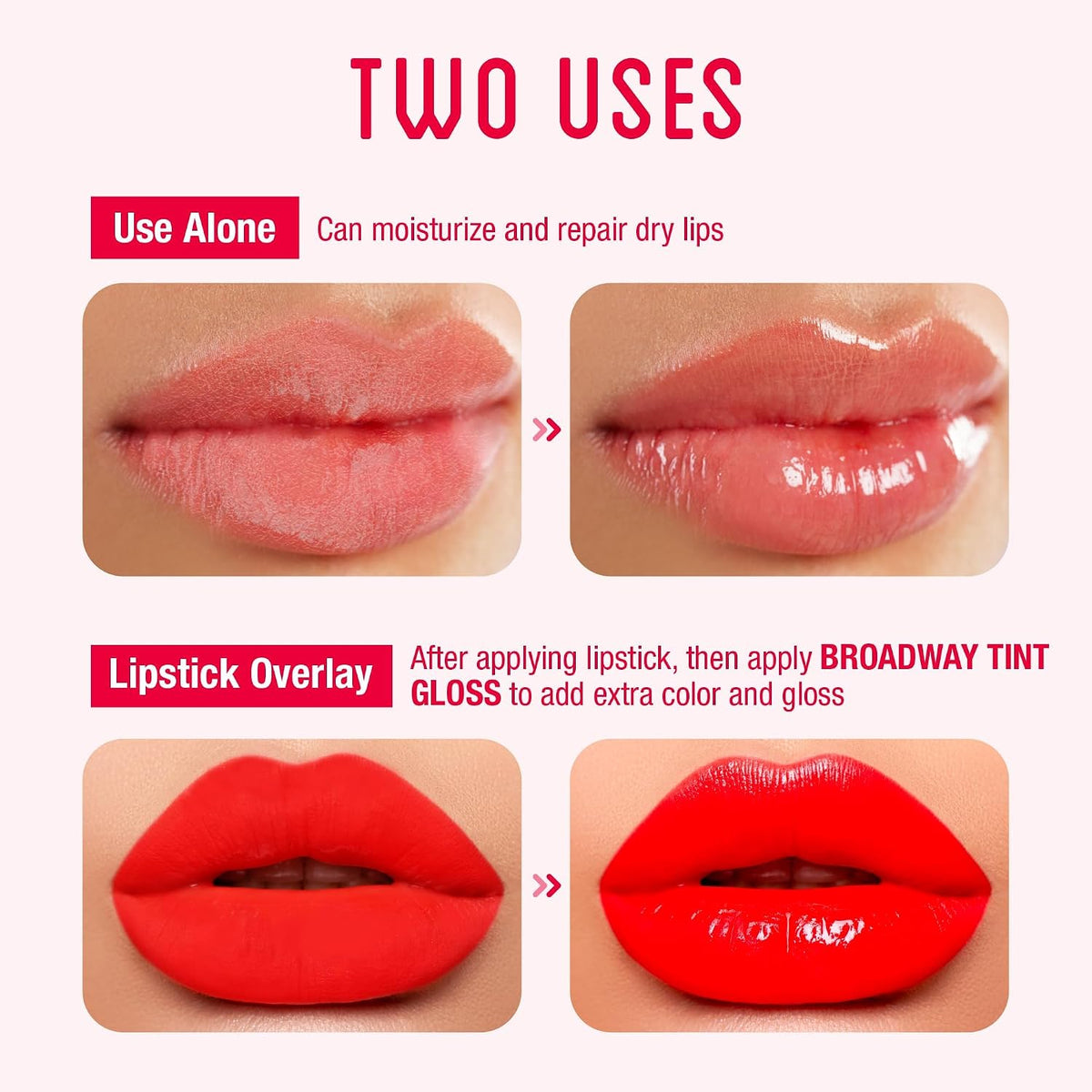 Broadway Vita-Lip Tinted & Clear Lip Gloss Set (11 Pack) Ultra-Hydrating & Soothing Formula with Vitamins, High-Shine