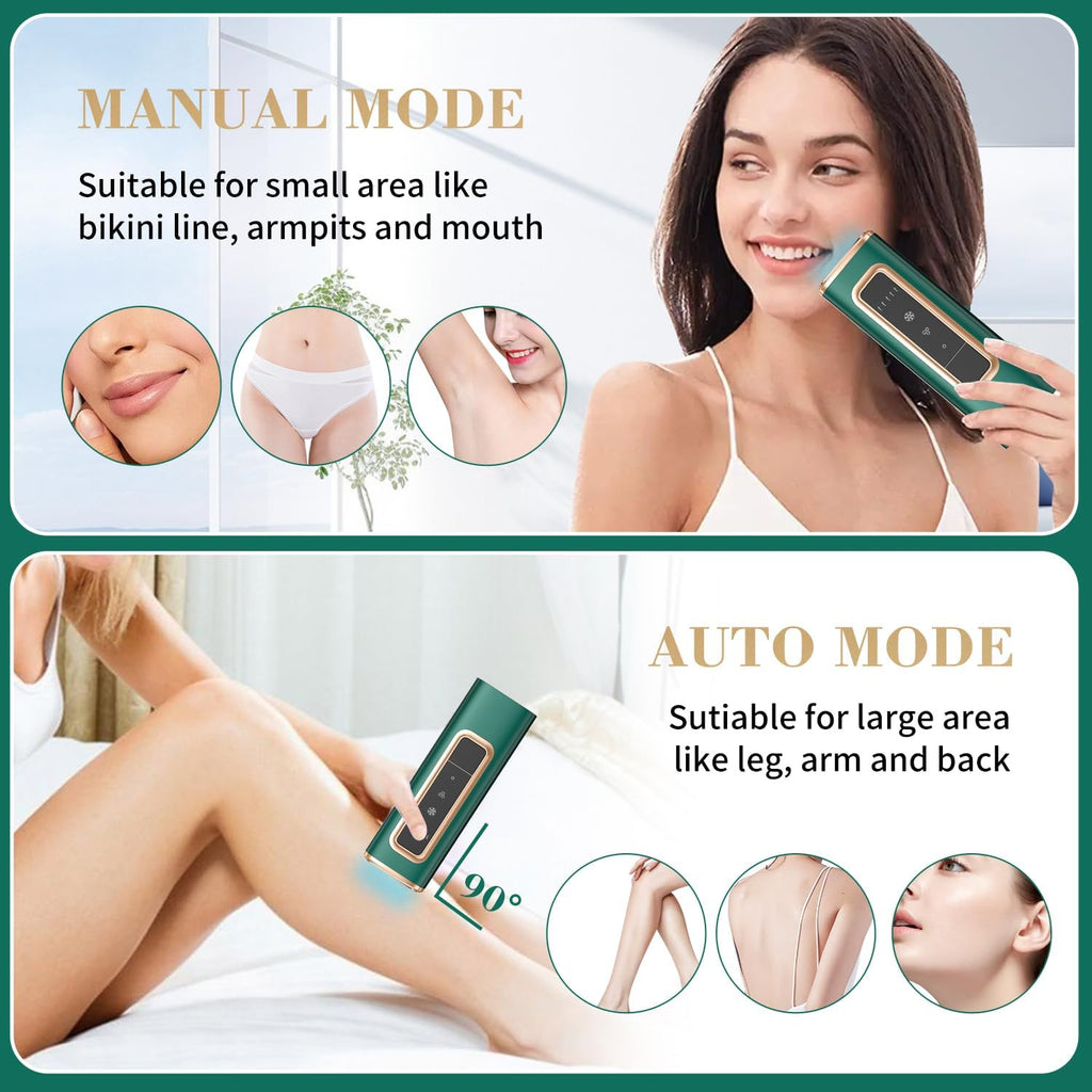 IPL Laser Hair Removal Device with Ice Cooling for Women and Men at Home,Infinite Flash,Painless epilator for face