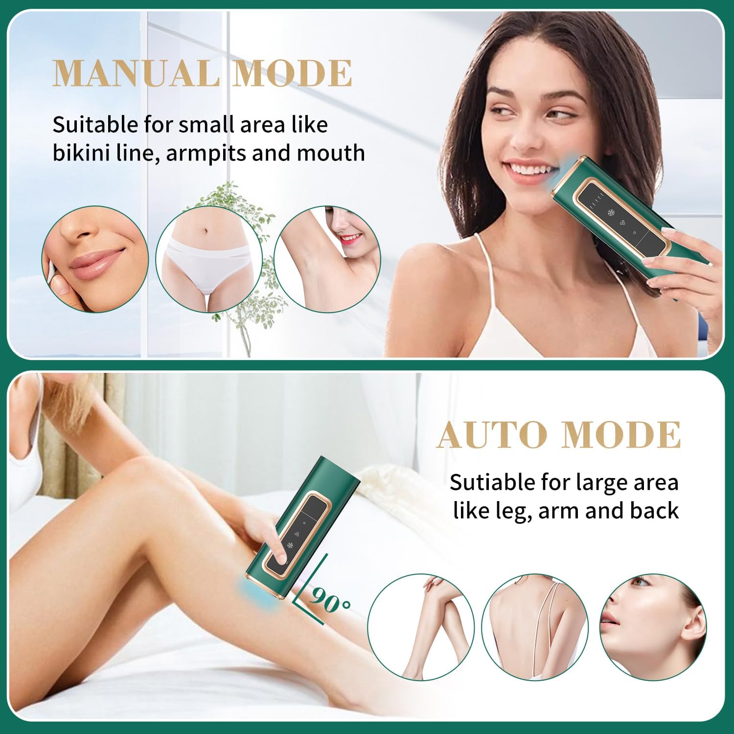 IPL Laser Hair Removal Device with Ice Cooling for Women and Men at Home,Infinite Flash,Painless epilator for face