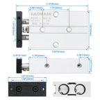BAOMAIN Double Rod Pneumatic Air Cylinder TN10x20 10mm Bore 20mm Stroke